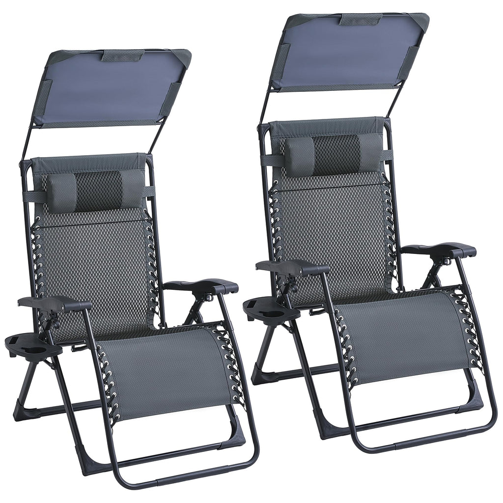 2 Pack Zero Gravity Chairs with Canopy O74066