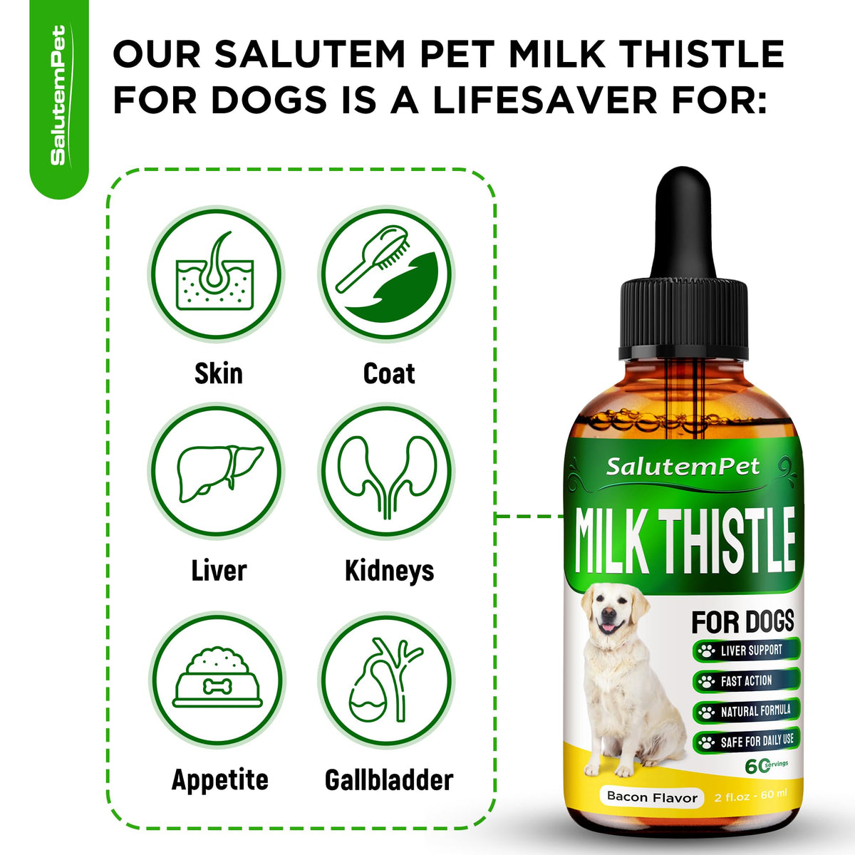 Milk Thistle Dog Liver Supplement 2 Oz Y487725