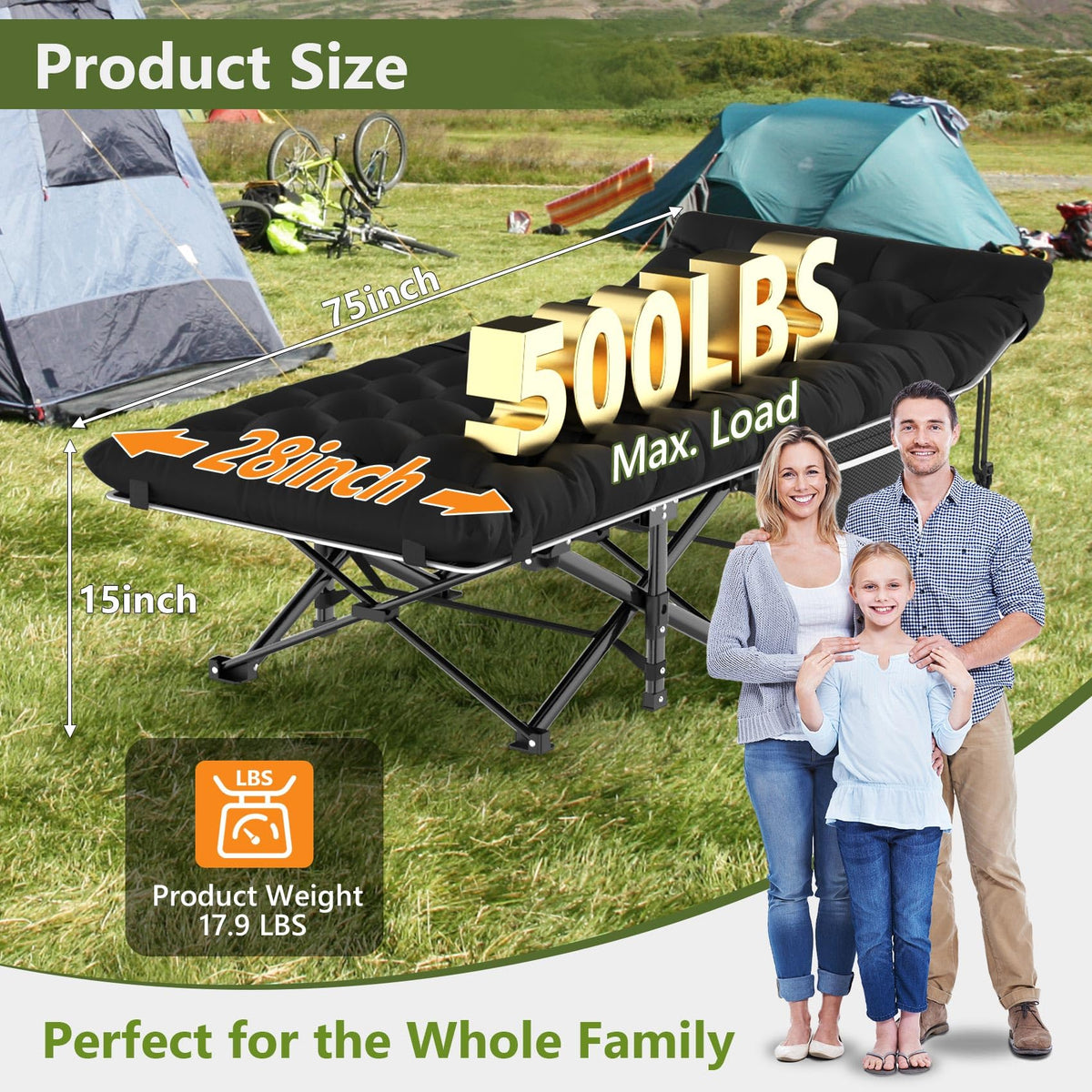 Camping Cot with Carry Bag B3496