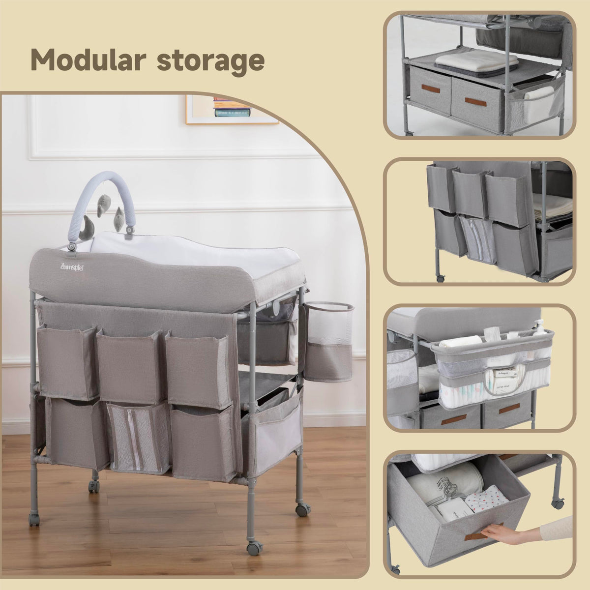 Portable Folding Baby Changing Table with 2 Drawers Y7970
