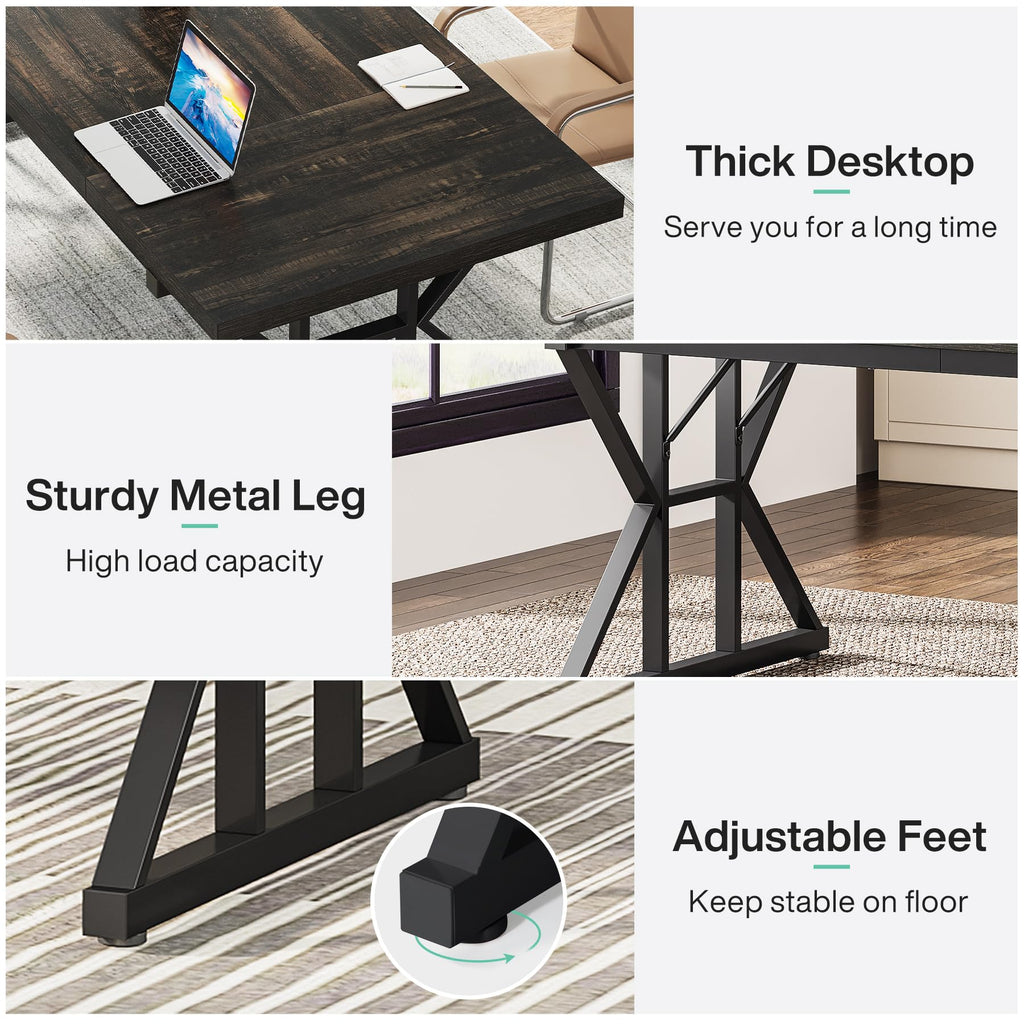 70.8 Inch Black Oak Executive Desk G12965
