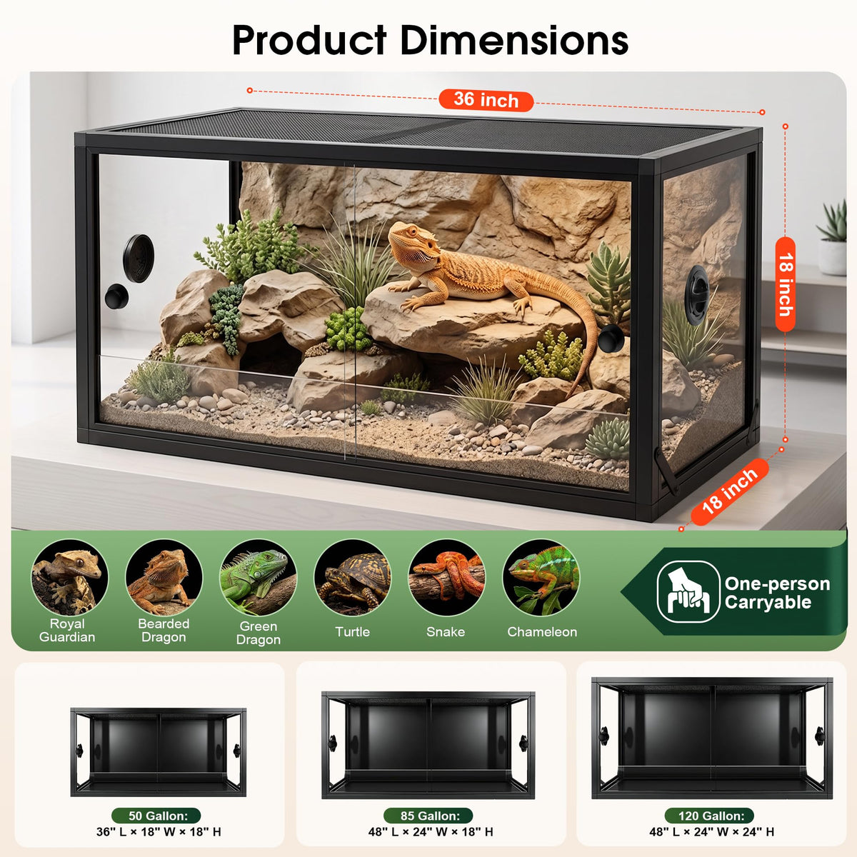 50 Gallon Front Opening Reptile Tank Z84503