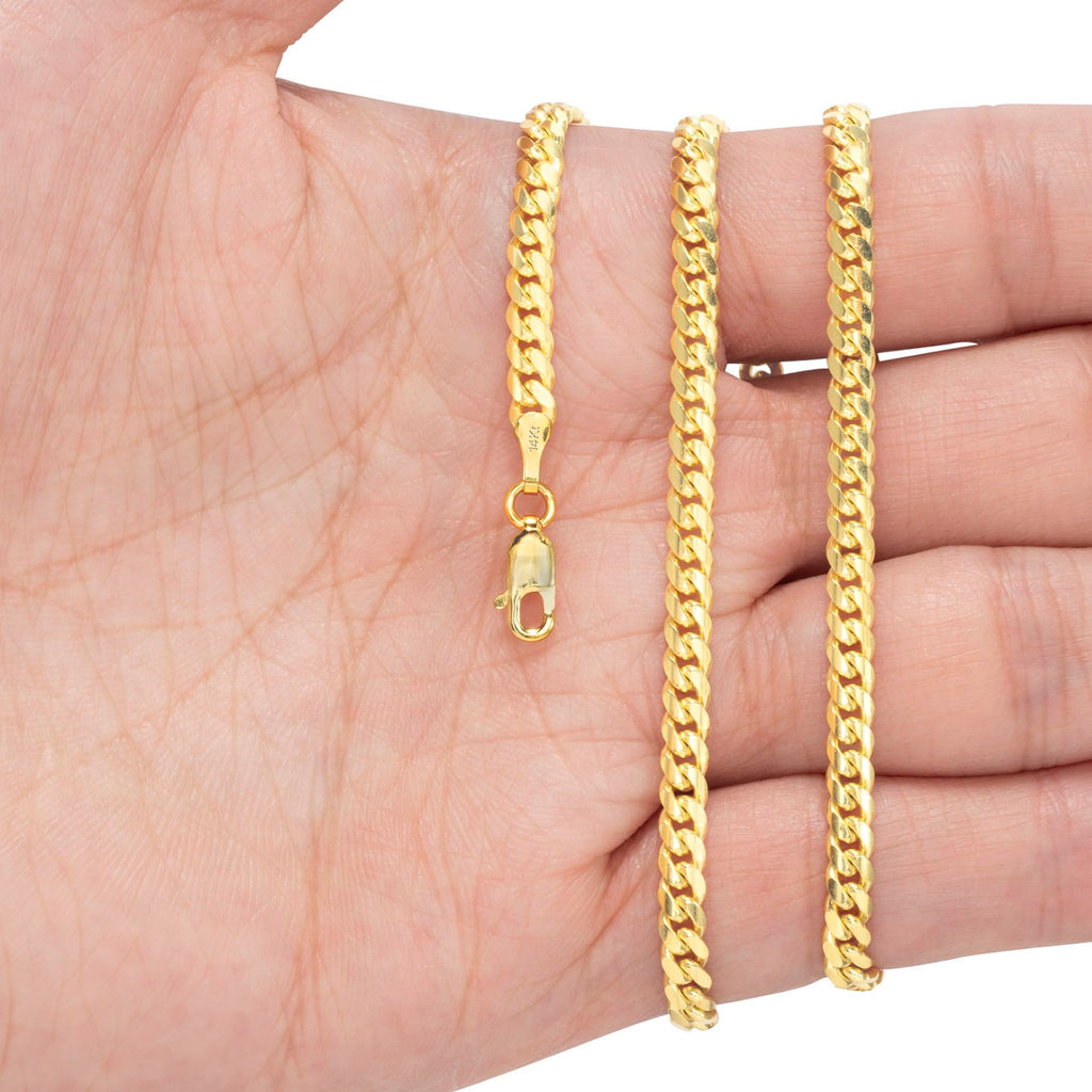14k Yellow Gold Cuban Link Chain Necklace U889