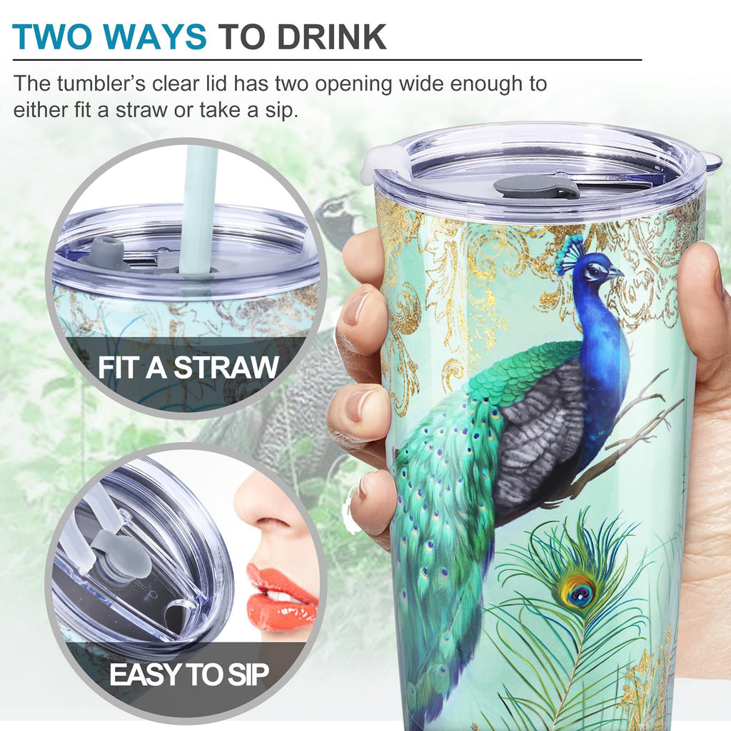 20 oz Insulated Stainless Steel Tumbler with Straw Lid K624602