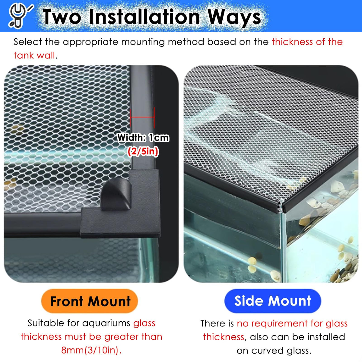 Fish Tank Top Cover Anti-Jumping Net with Magnetic Edges O568