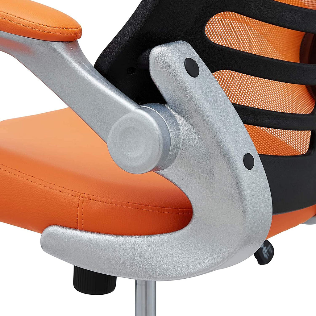 Orange Mesh Back Vinyl Seat Office Chair P6456