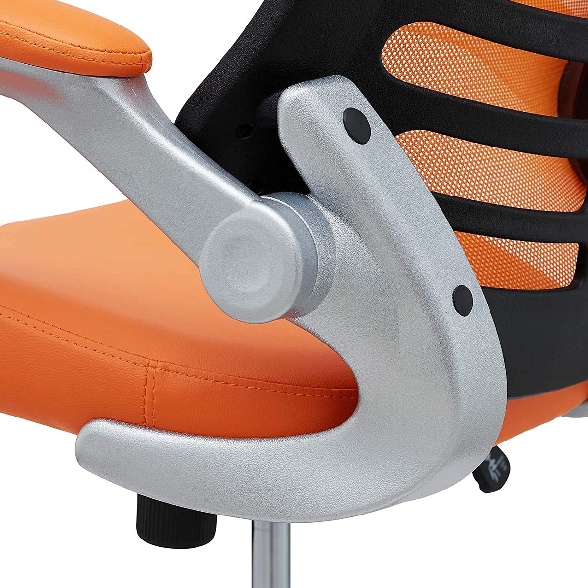 Orange Mesh Back Vinyl Seat Office Chair P6456