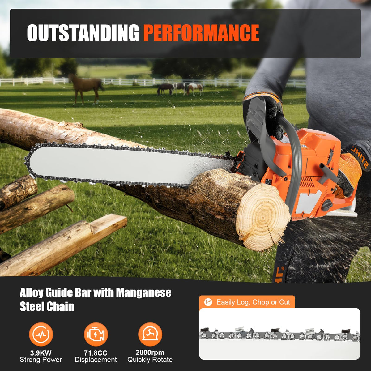 24 Inch 72cc 2 Stroke Gas Chainsaw N277023