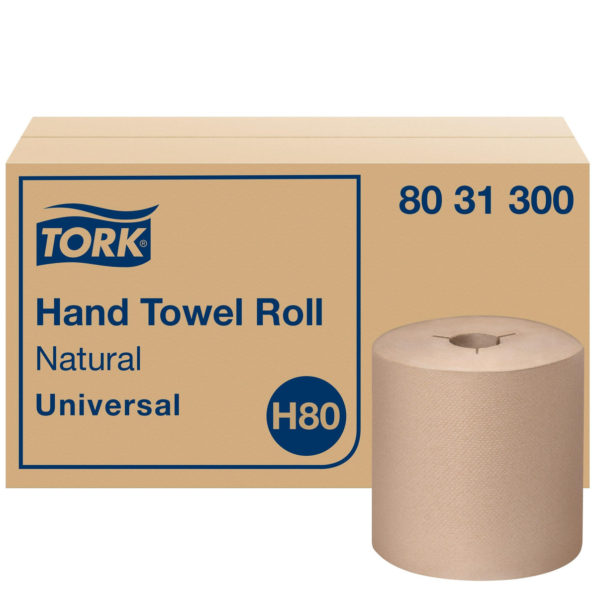 Natural Recycled Fiber Hand Towel Roll, 6 Rolls Y1786