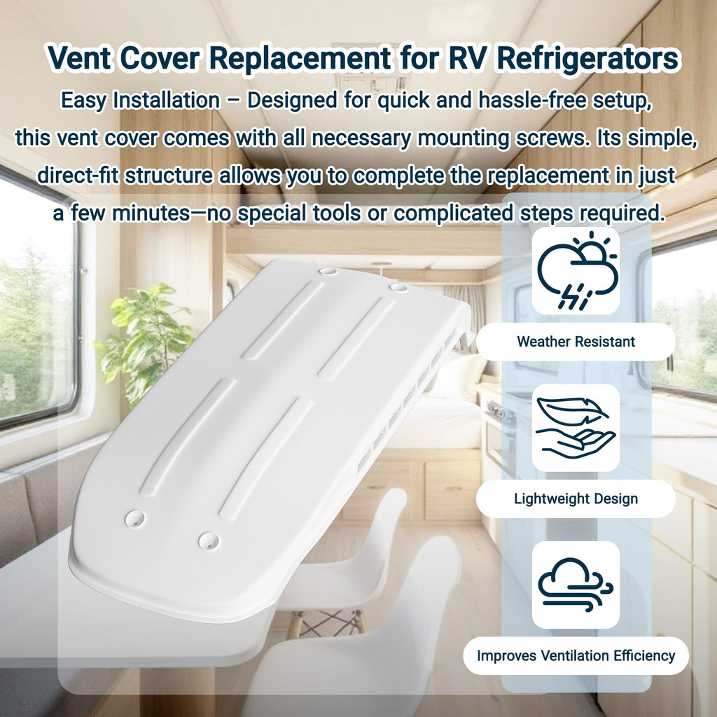 White RV Refrigerator Vent Cover Replacement N877743