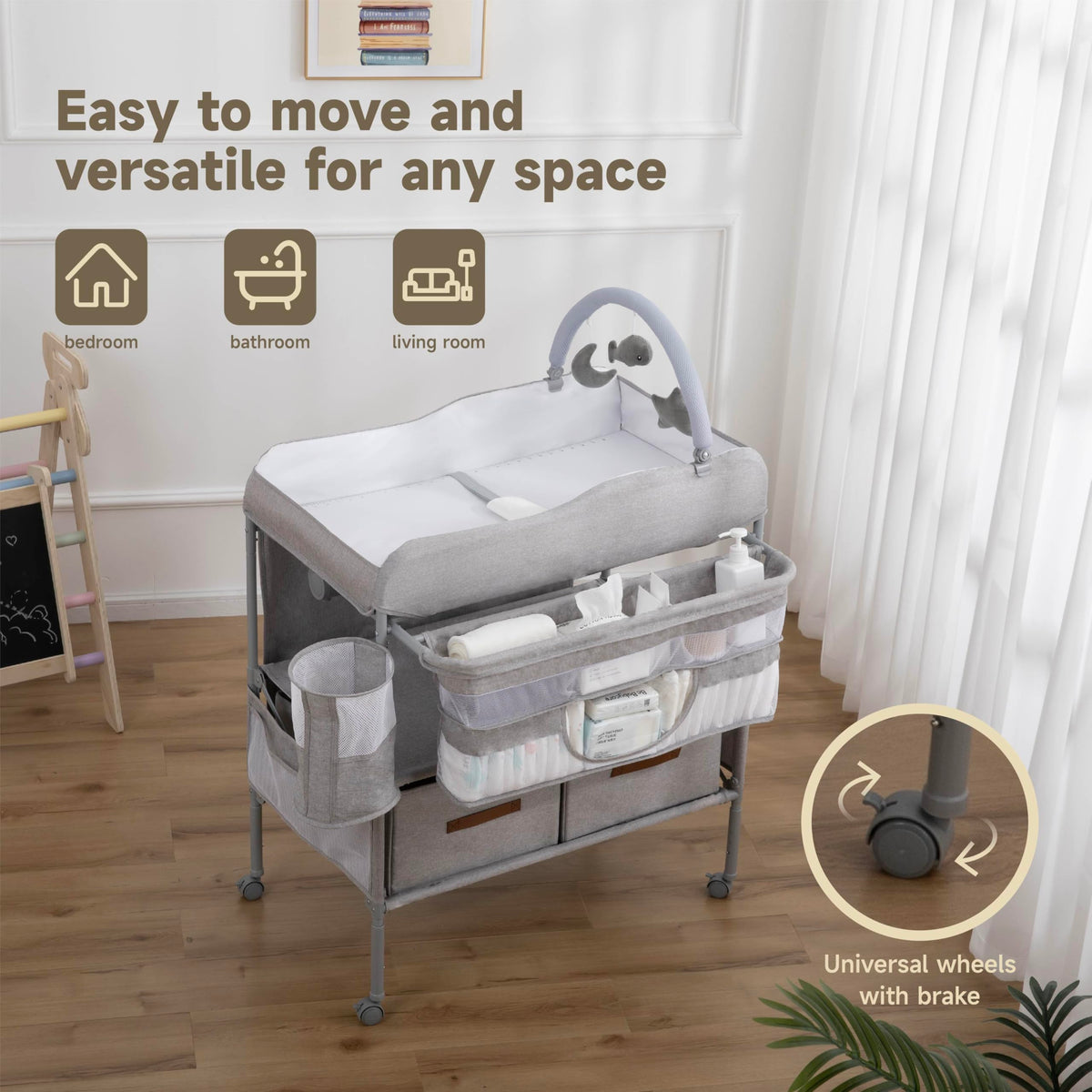 Portable Folding Baby Changing Table with 2 Drawers Y7970