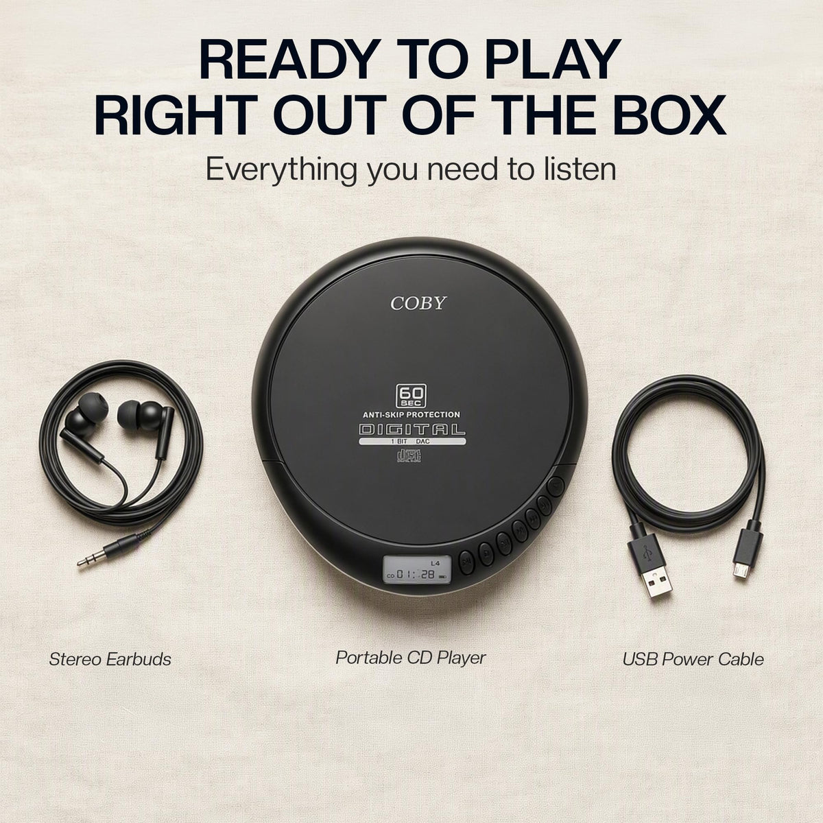 Portable CD Player with FM Radio T228127