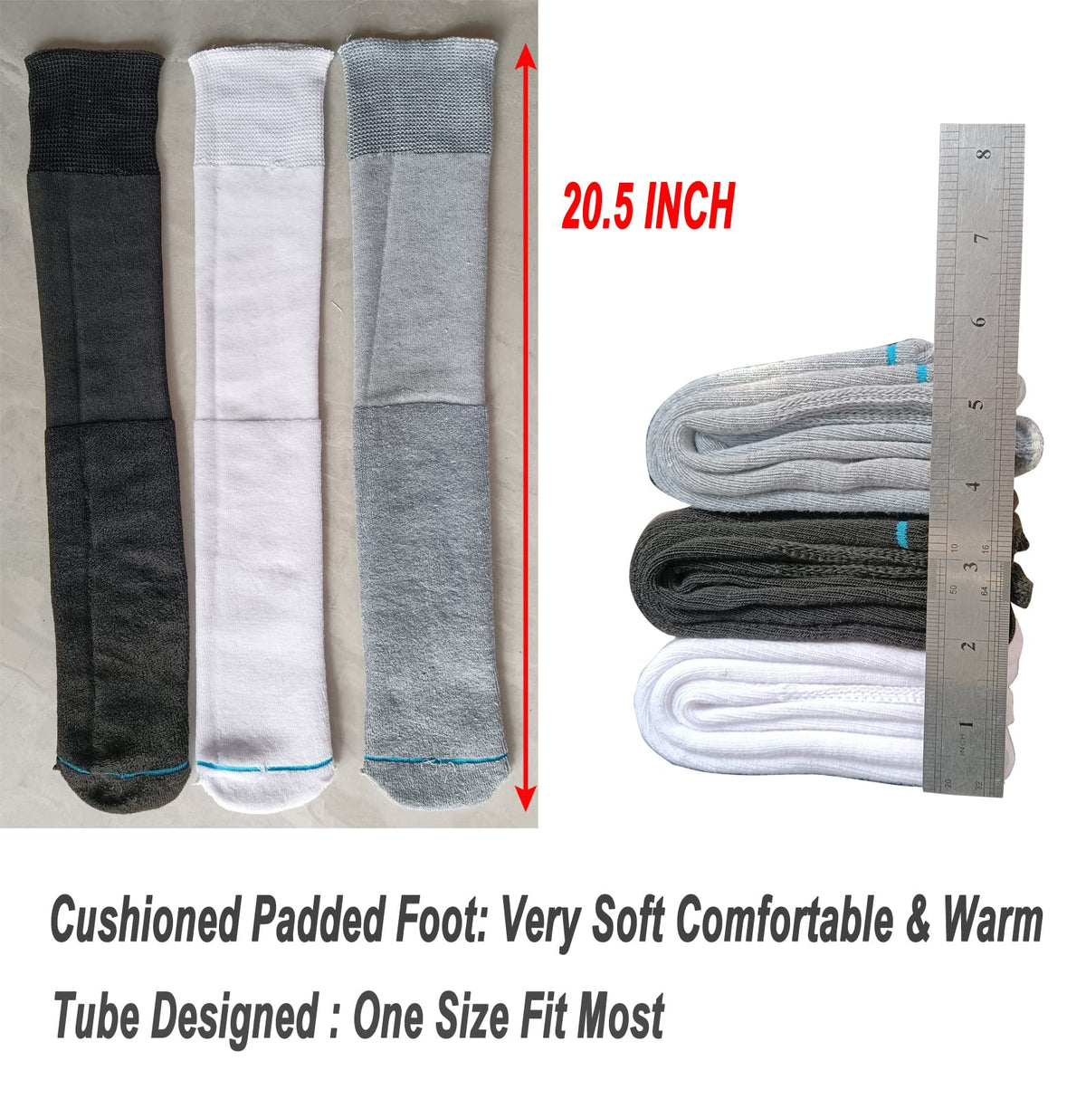 Black 2 Pairs Walking Boot Socks X82036