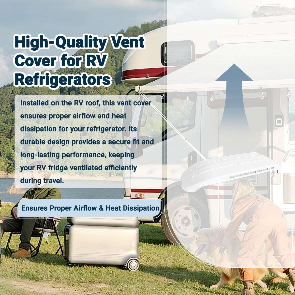 White RV Refrigerator Vent Cover Replacement N877743