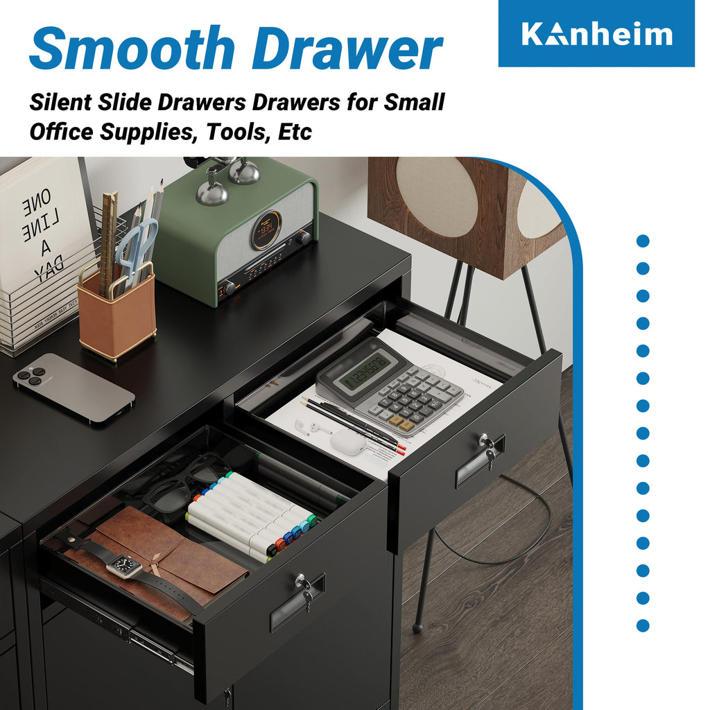 Metal Storage Cabinet with 2 Drawers & Shelves V78630