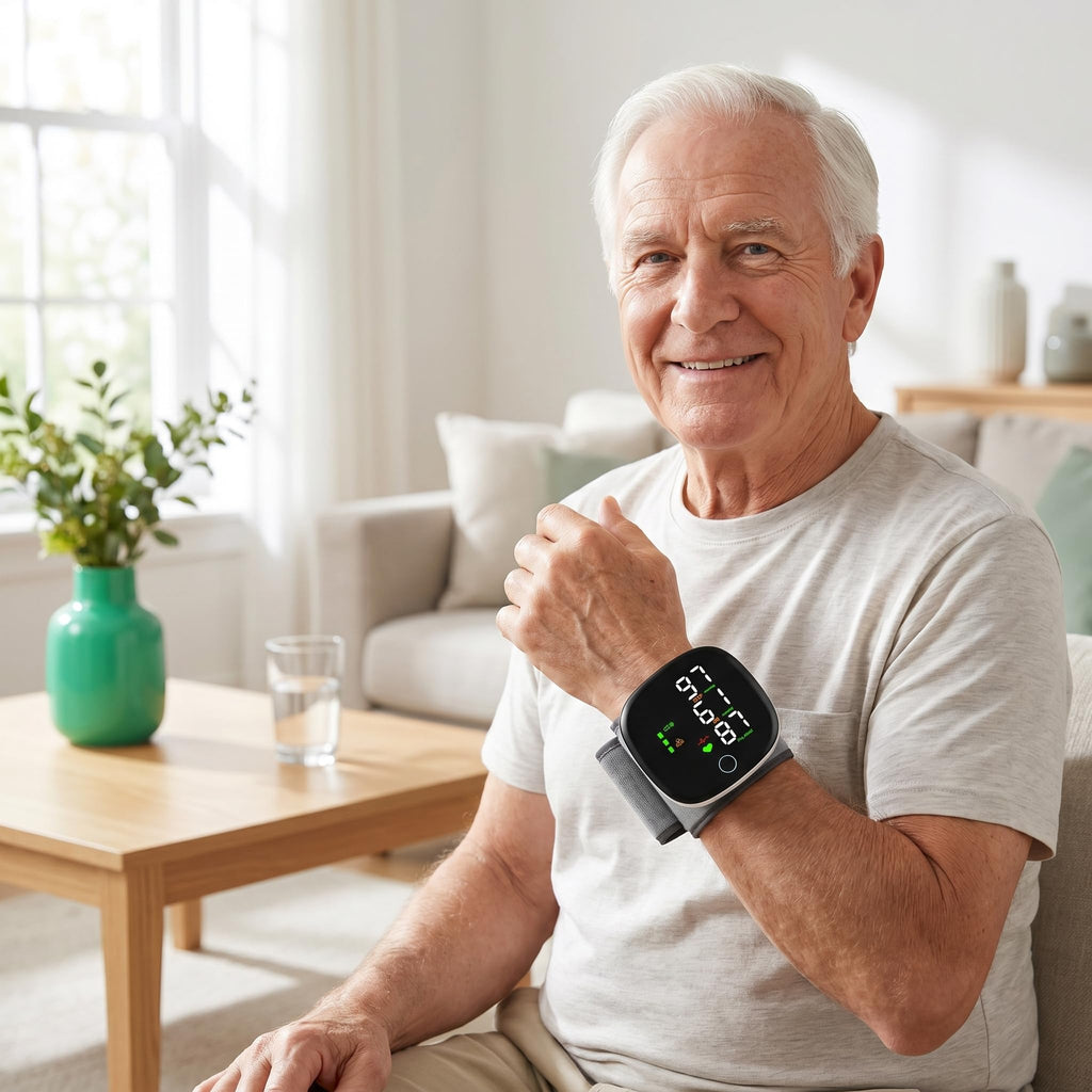 Wrist Blood Pressure Monitor with LCD Display and Voice Guide Q1935