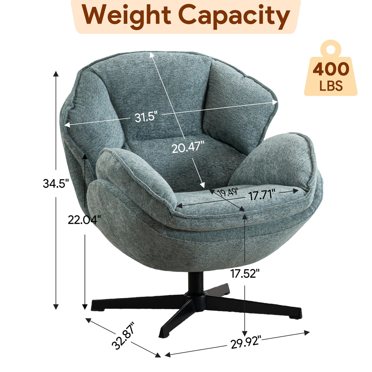 Green Swivel Accent Chair Set of 2 W1787