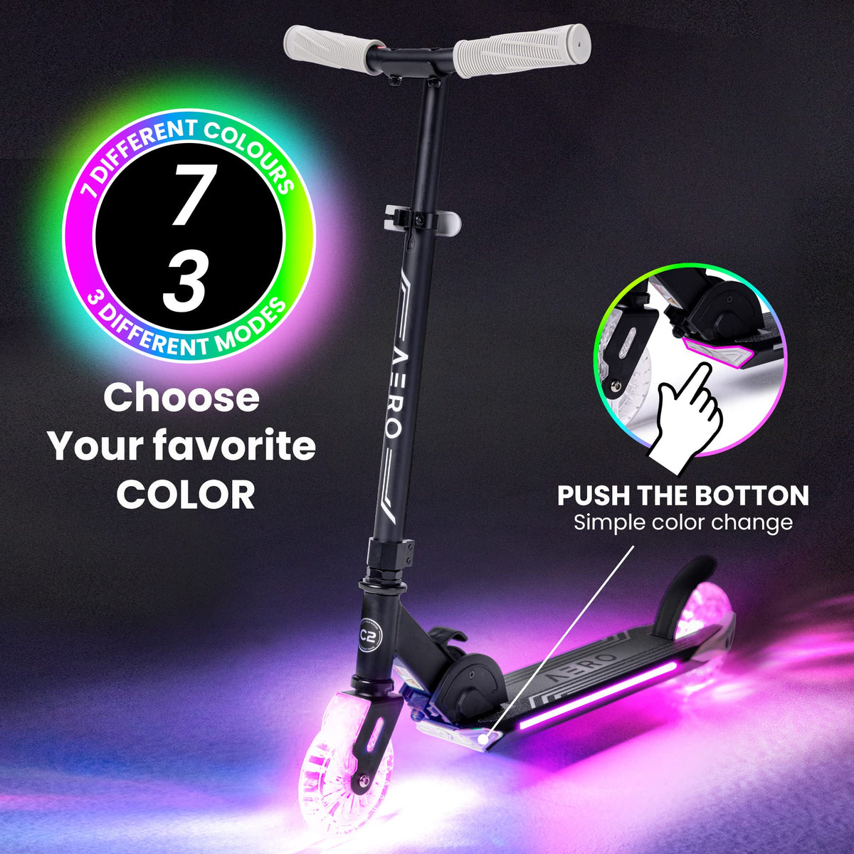 Two-Wheel Kick Scooter for Kids 5-8 with RGB Lights N121569