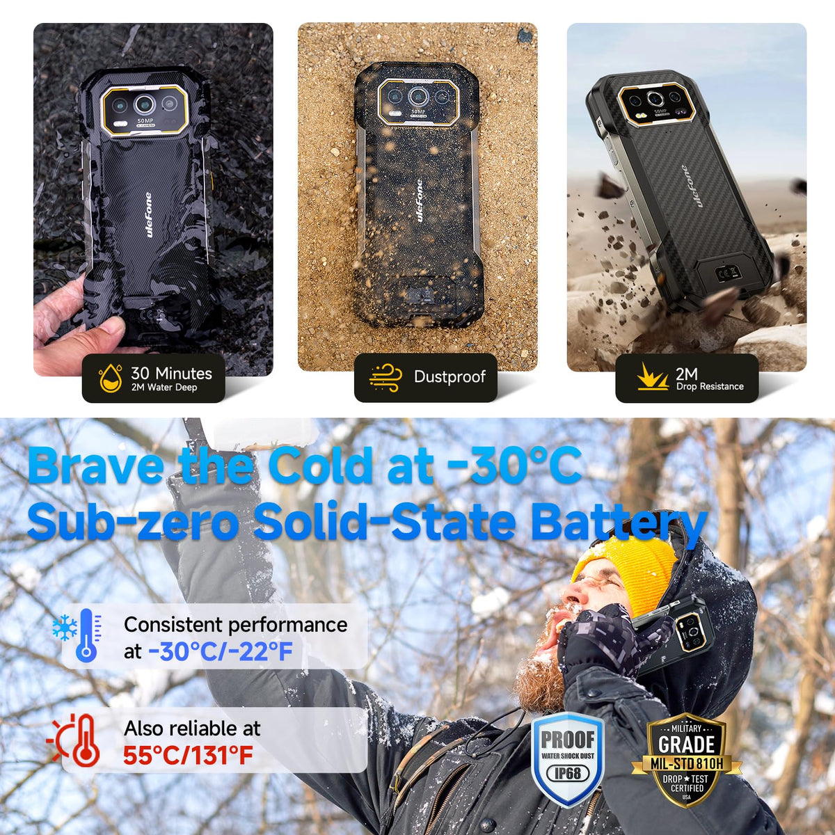 Rugged Smartphone Unlocked 64MP Night Vision 50MP Ultra-Wide Camera X774