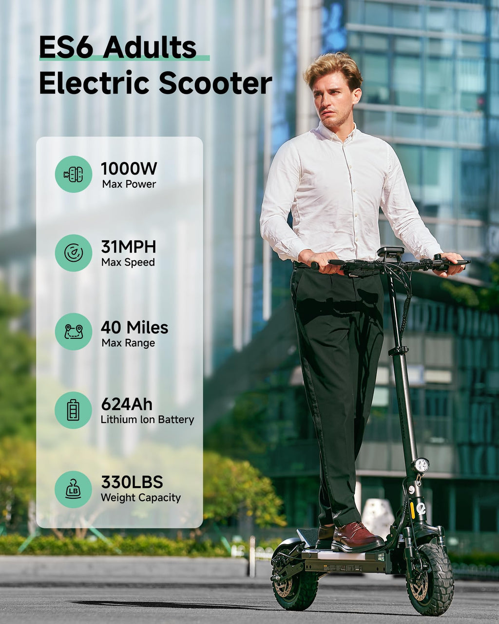 Electric Scooter Adults 1000W Peak Motor Up to 31 MPH Q144561