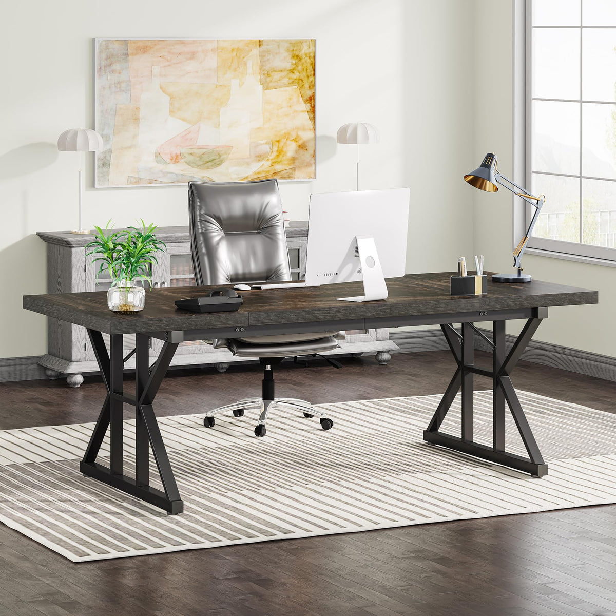 70.8 Inch Black Oak Executive Desk G12965