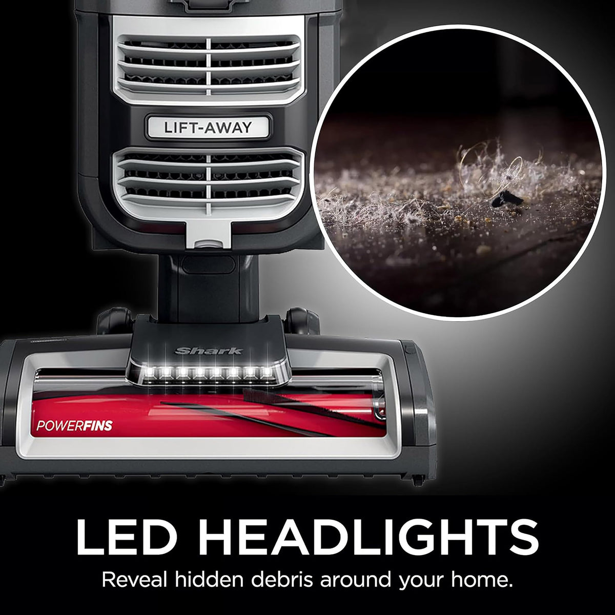 Upright Vacuum with HEPA Filter, LED Headlights, Swivel Steering, Gray V35399