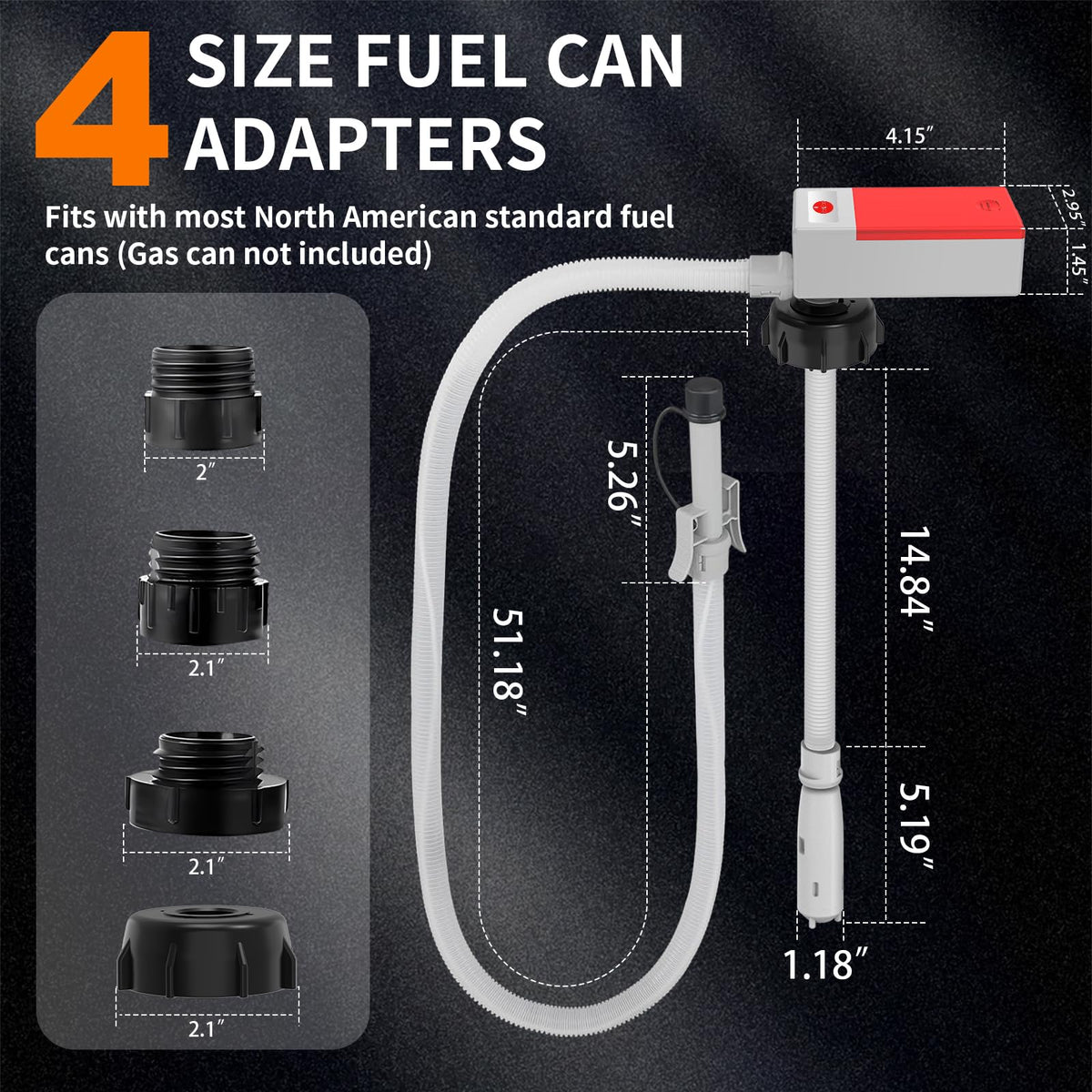 Portable Automatic Fuel Transfer Pump with Auto Stop Sensor and Hose V642
