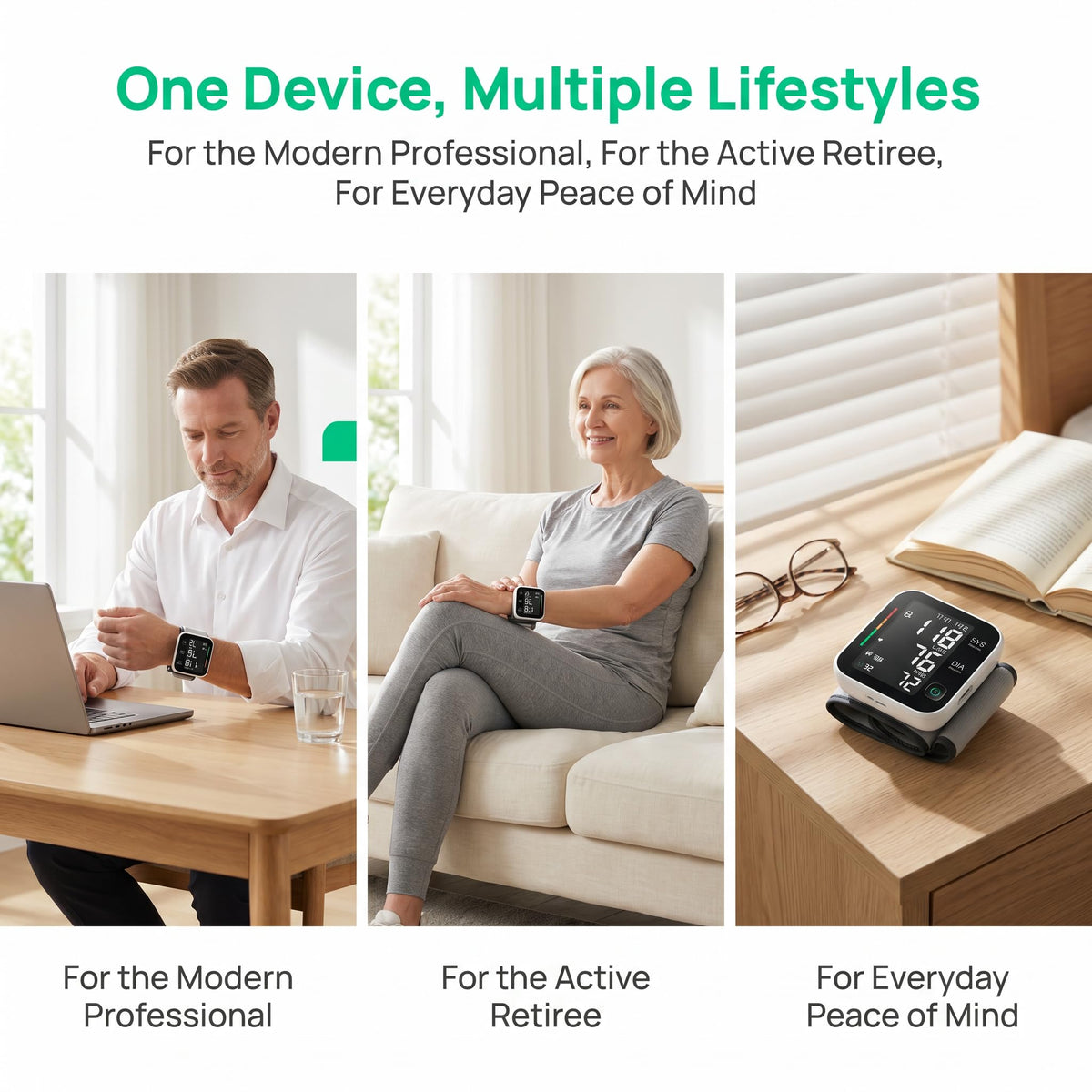 Wrist Blood Pressure Monitor with LCD Display and Voice Guide Q1935
