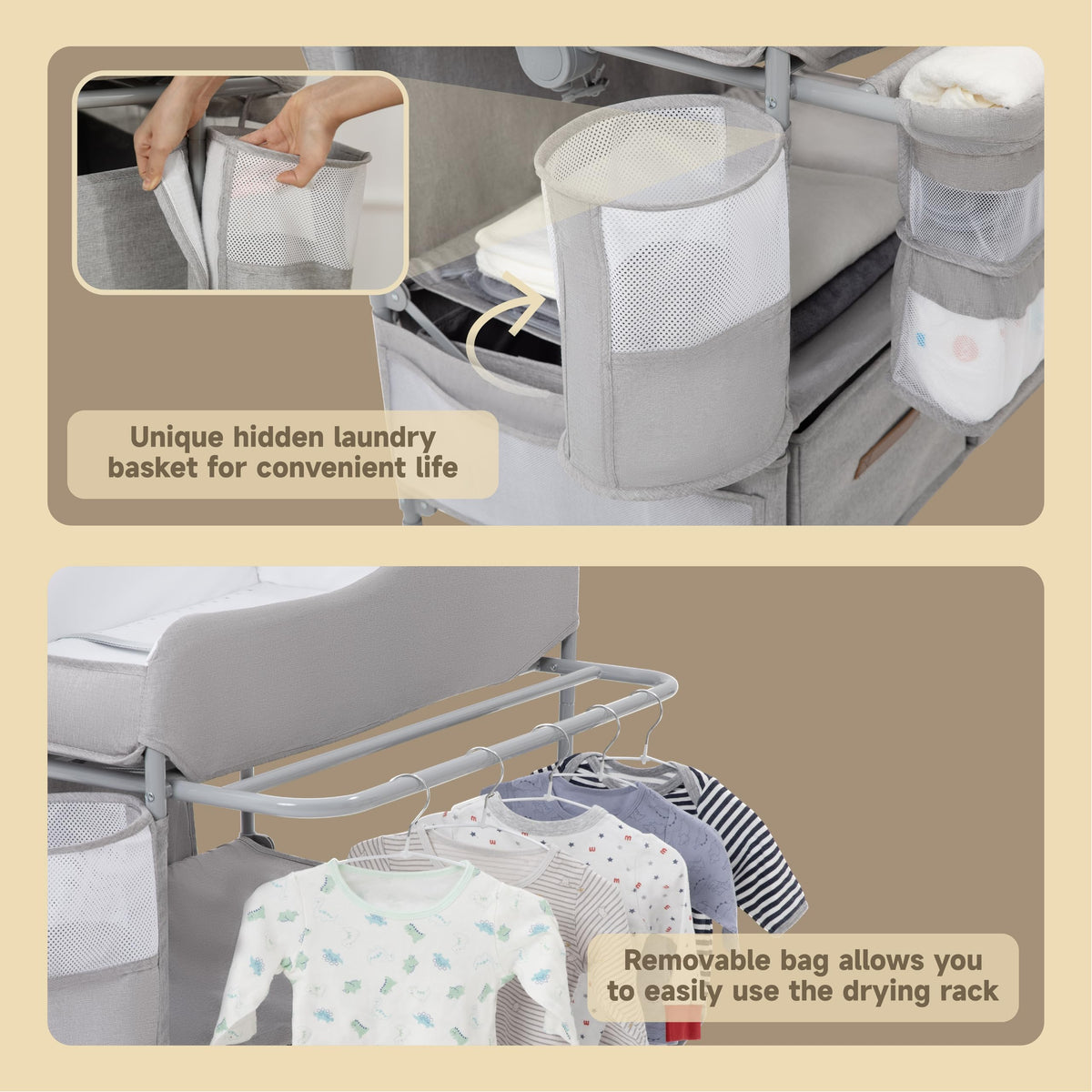 Portable Folding Baby Changing Table with 2 Drawers Y7970