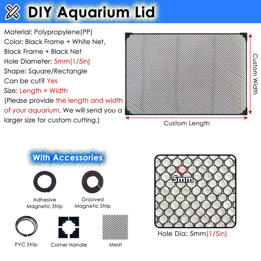 Fish Tank Top Cover Anti-Jumping Net with Magnetic Edges O568