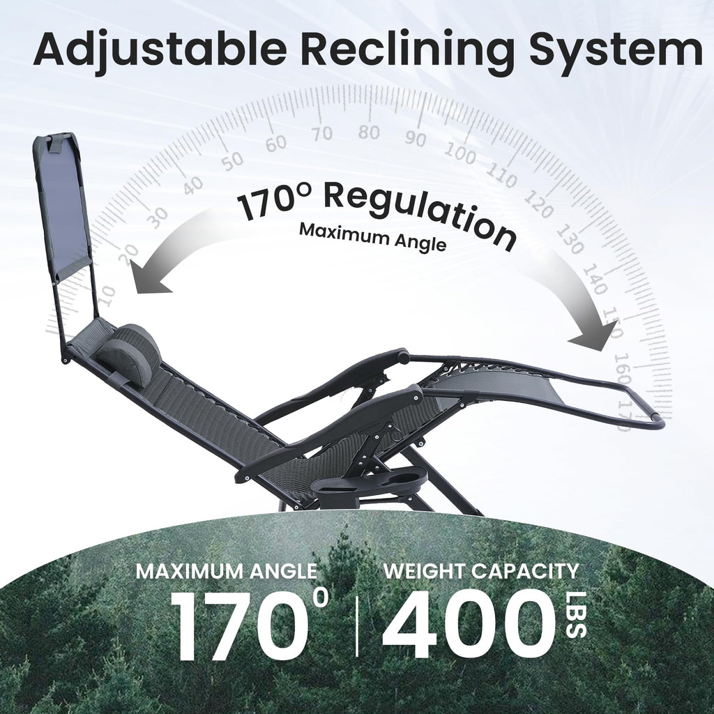 2 Pack Zero Gravity Chairs with Canopy O74066