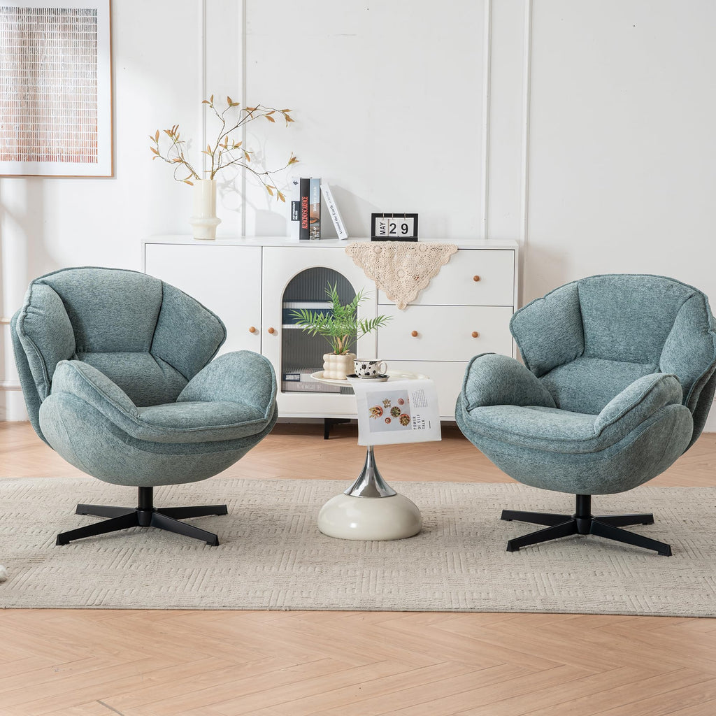 Green Swivel Accent Chair Set of 2 W1787