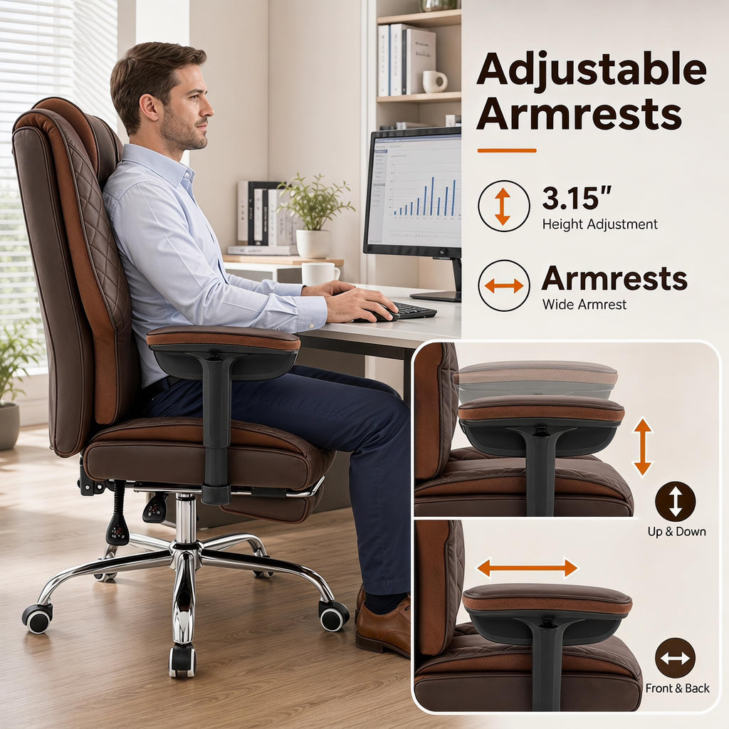 Big and Tall High Back Executive Office Chair with Foot Rest W815174