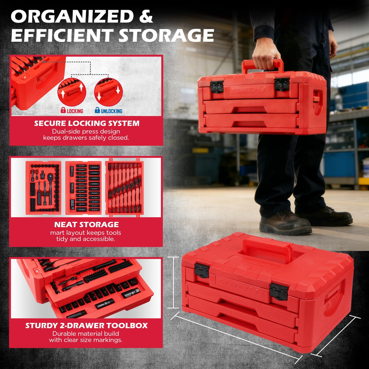 132-Piece SAE/Metric Mechanics Tool Set with Storage Case W981