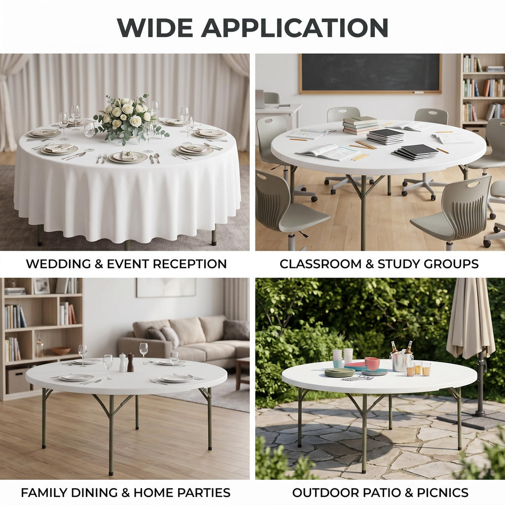 72-Inch Round Plastic Folding Tables 9-Pack G7178