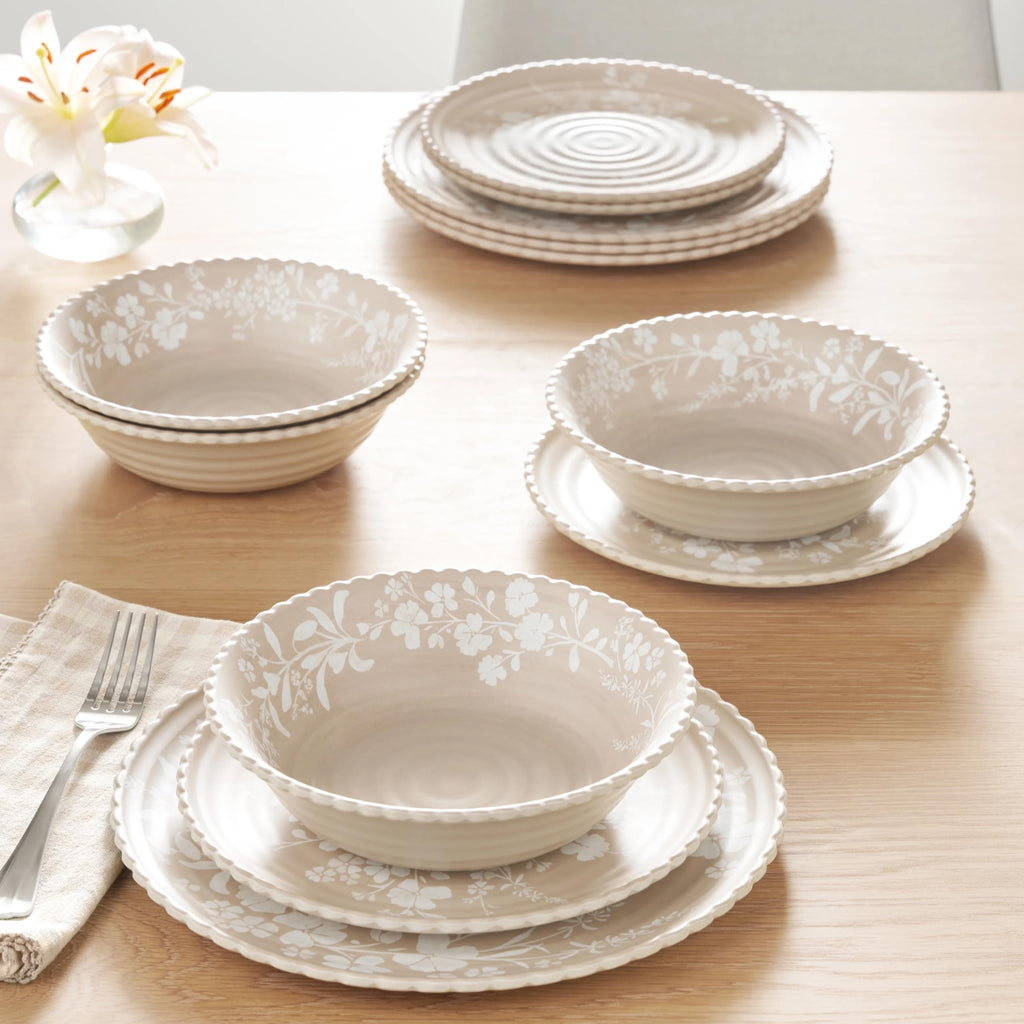 12-Piece Bamboo Melamine Dinnerware Set V642454