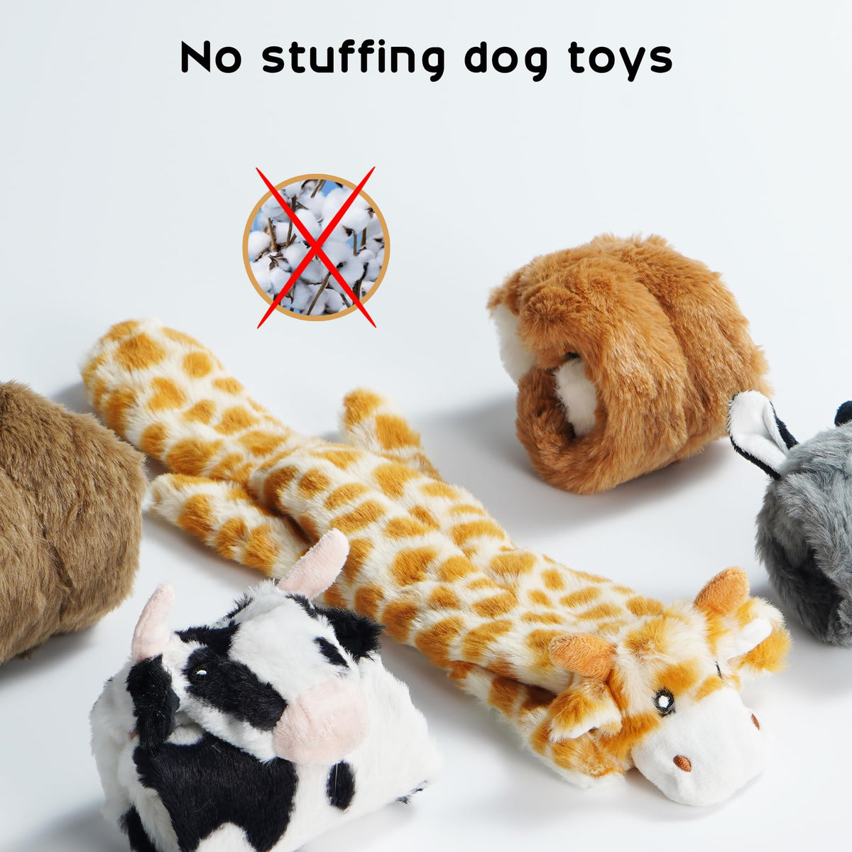 5 PCS Crinkle Plush Dog Squeaky Toys F8672