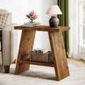Solid Wood 2-Tier Narrow End Table F357307