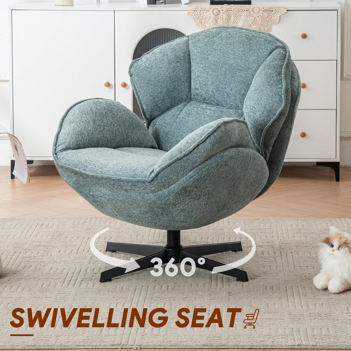 Green Swivel Accent Chair Set of 2 W1787
