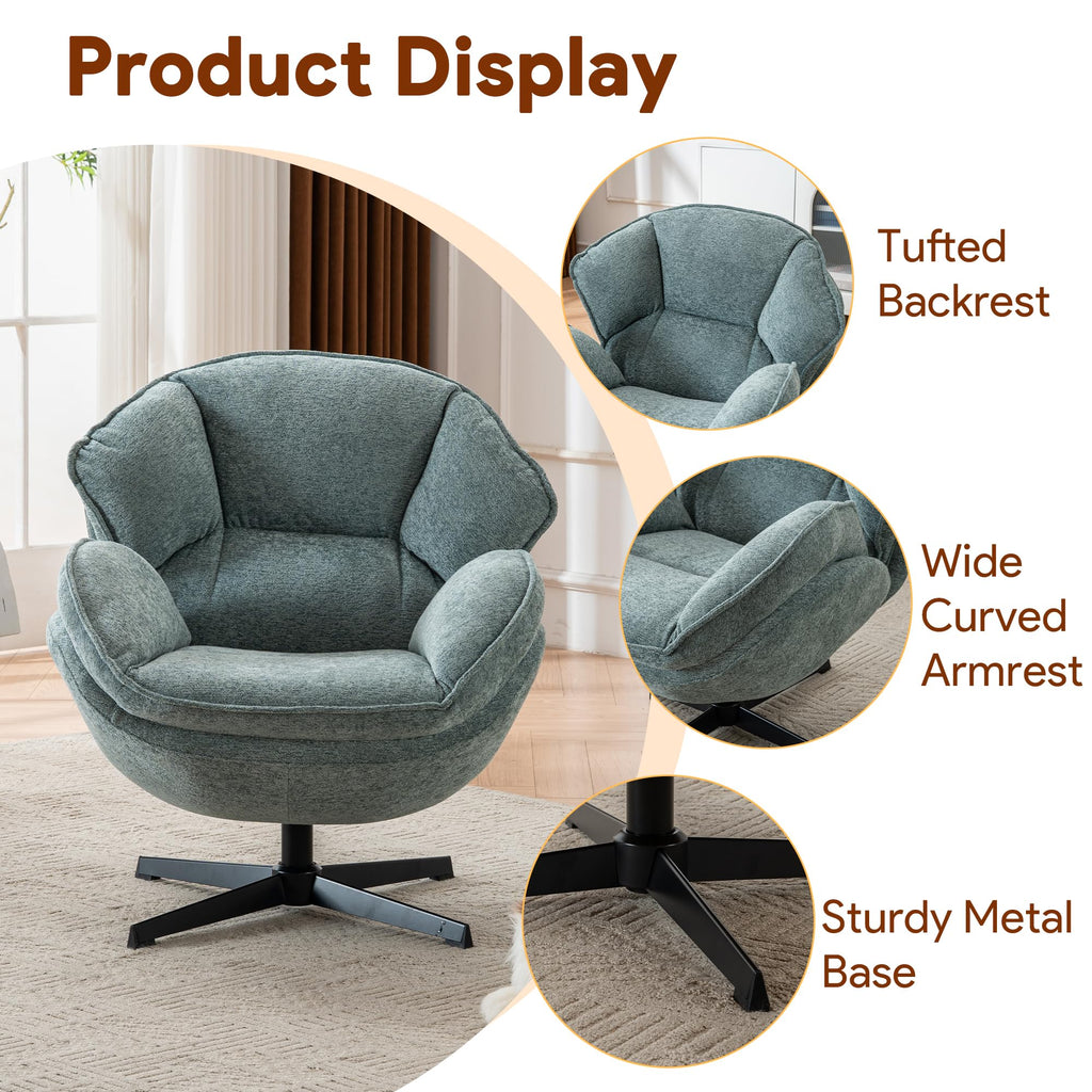 Green Swivel Accent Chair Set of 2 W1787