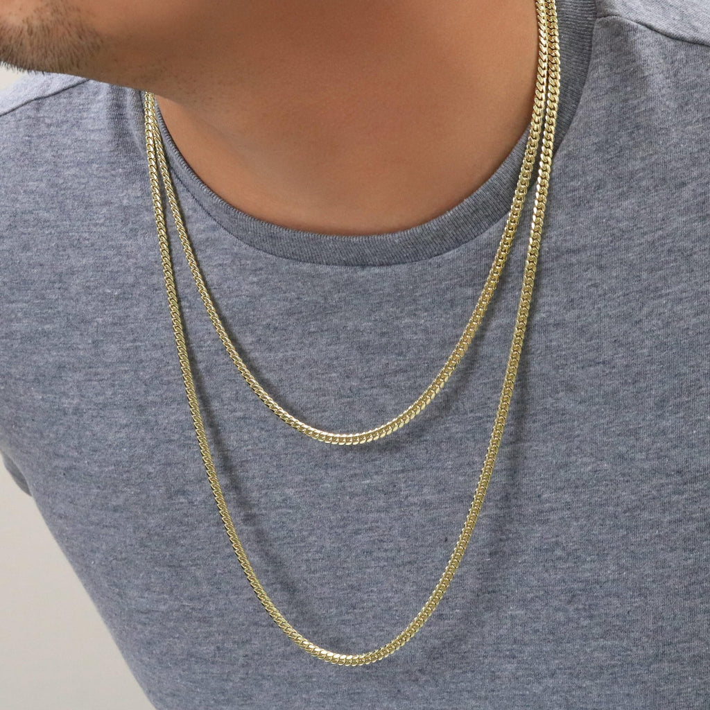 14k Yellow Gold Cuban Link Chain Necklace U889