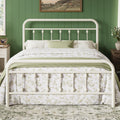 14 Inches Full Size Off White Metal Platform Bed Frame O587252