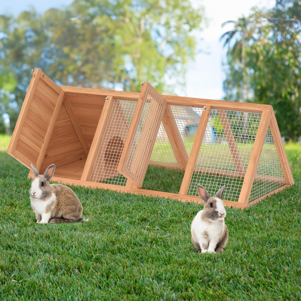 A-Frame Rabbit Hutch with Run Cage L632
