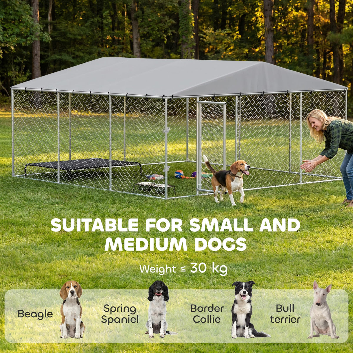 Extra Large Outdoor Dog Kennel 13' x 13' x 6.5' Y15661