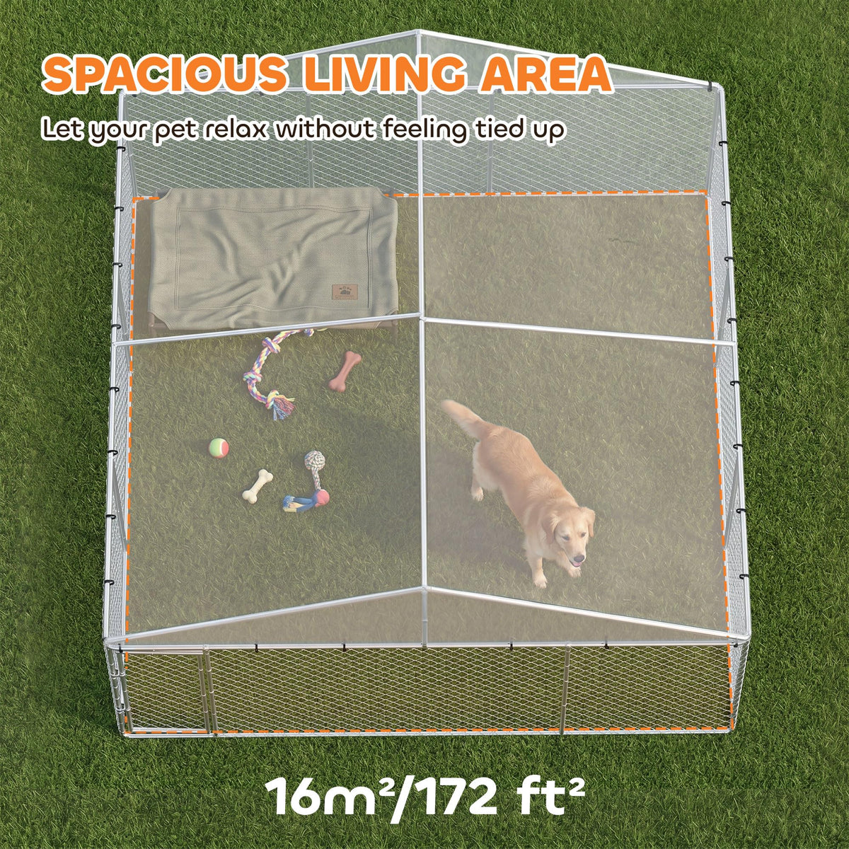 Extra Large Outdoor Dog Kennel 13' x 13' x 6.5' Y15661
