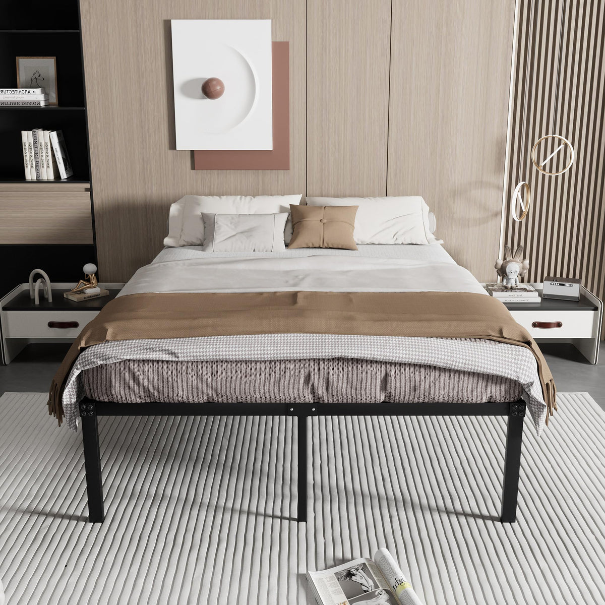 Queen Size Metal Platform Bed Frame F599242