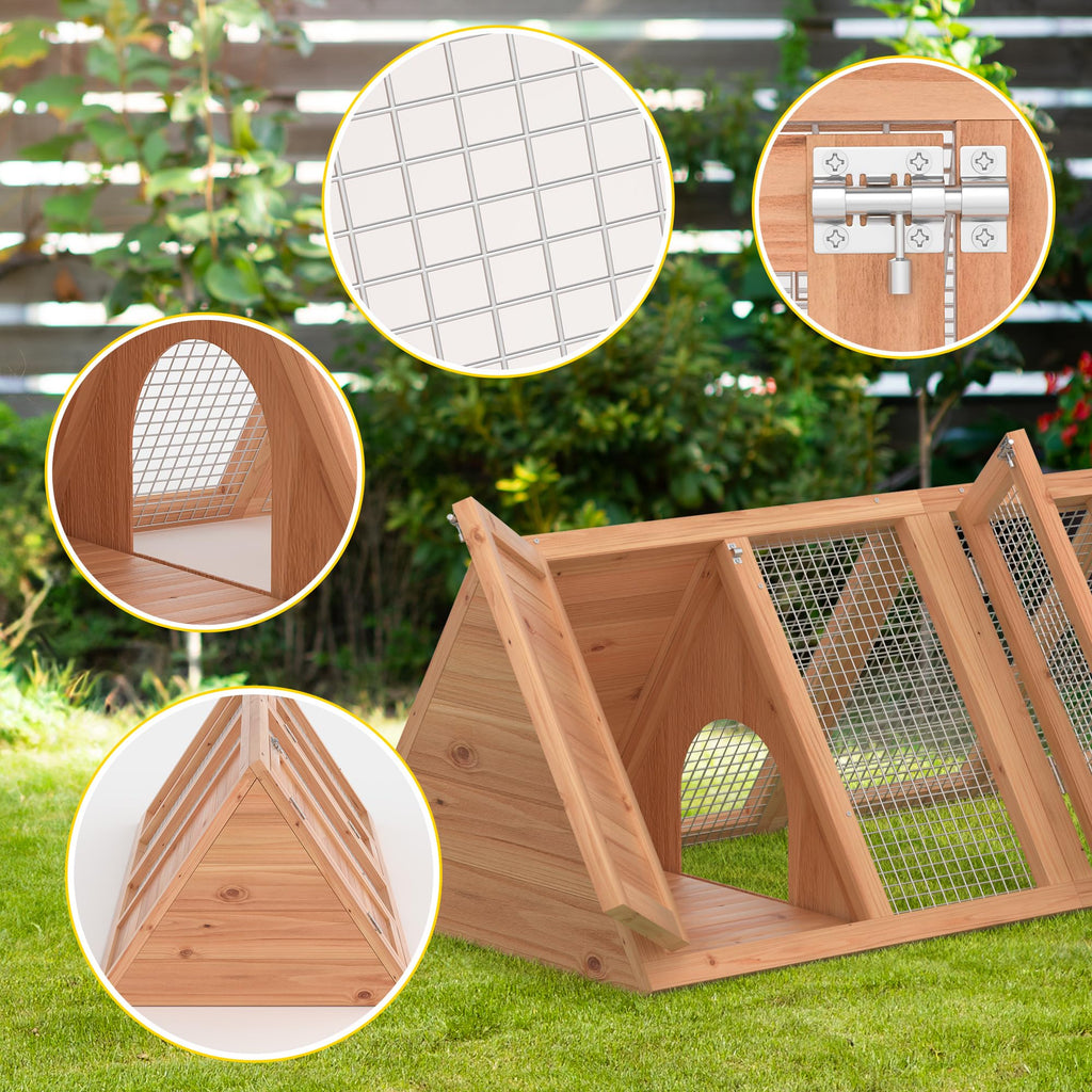 A-Frame Rabbit Hutch with Run Cage L632