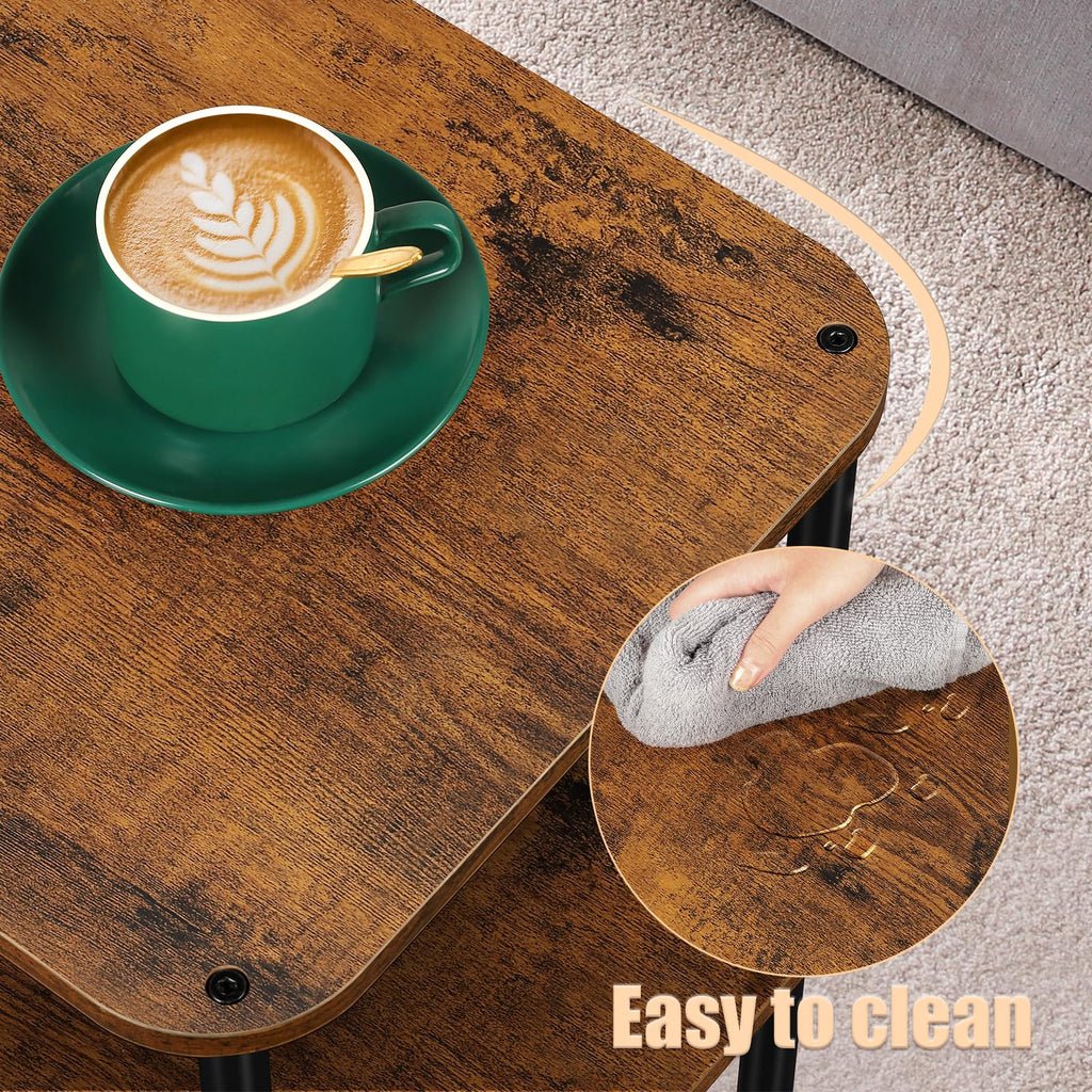 3 Tier Rustic Brown End Table Z82674
