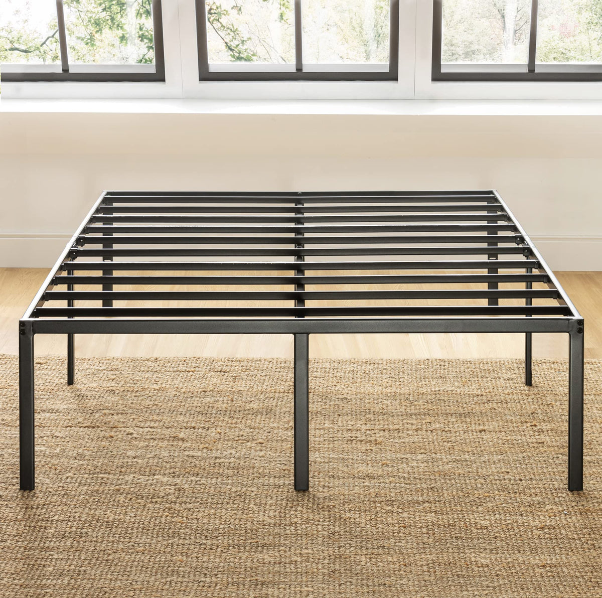 18 Inch Black Metal Platform Bed Frame G774