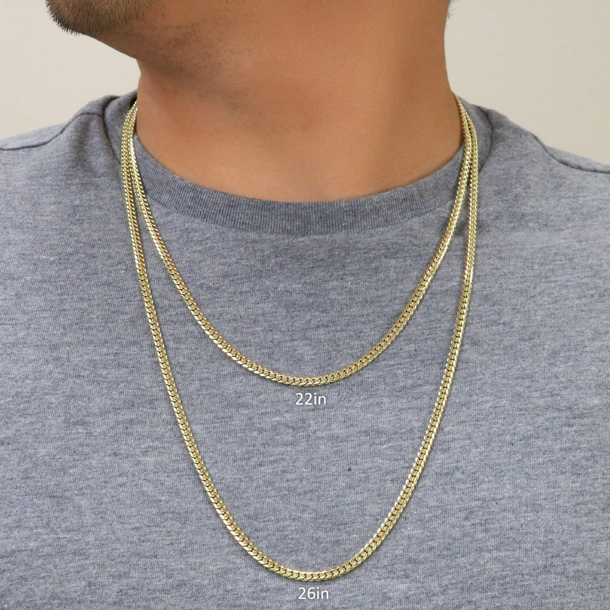 14k Yellow Gold Cuban Link Chain Necklace U889